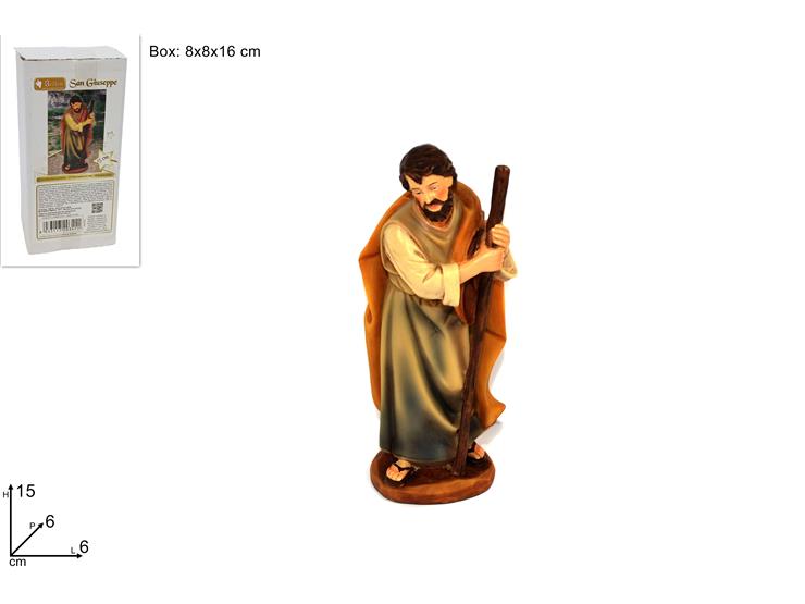 STATUA S.GIUSEPPE Cm.15 EU00122-2Fc - Natale > Nativita Personaggi > Personaggi Giuseppe - Ingrosso B2B Magazzini Scatigna